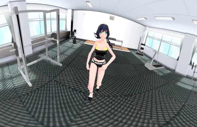CGI anime brunette with large breasts runs away in this 4K VR video thumbnail featuring SVP studio production.