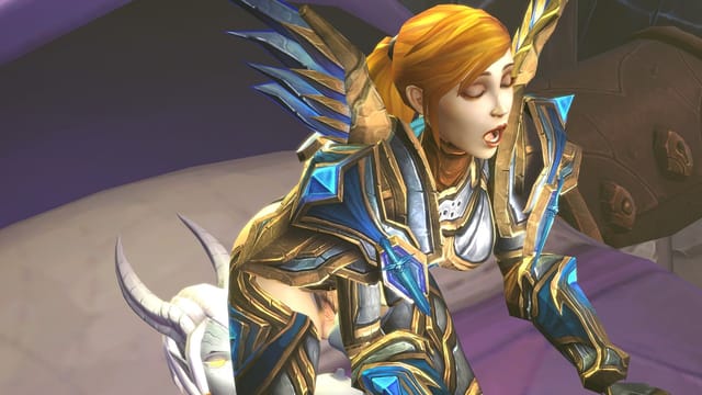 CGI Warcraft Paladin Kaylan and Daivic experiment in a docking setting within this 4K 180-degree VR experience.