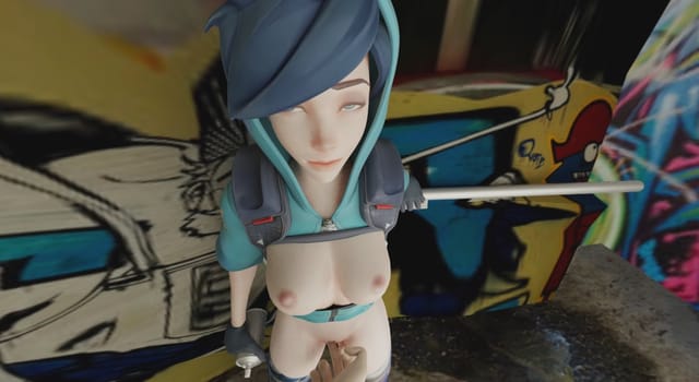 CGI cartoon woman receives clit stimulation in 4K 180 degree VR with binaural sound