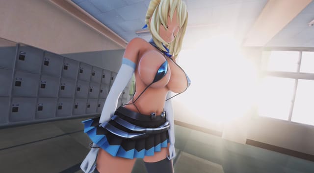 CGI cartoon Akari in a 180-degree 4K VR scene with SashimiCream production values and explicit hentai action.
