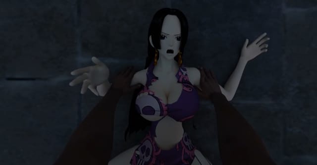 CGI anime Boa Hancock missionary in 4K VR with passthrough visuals and cartoon rendering style