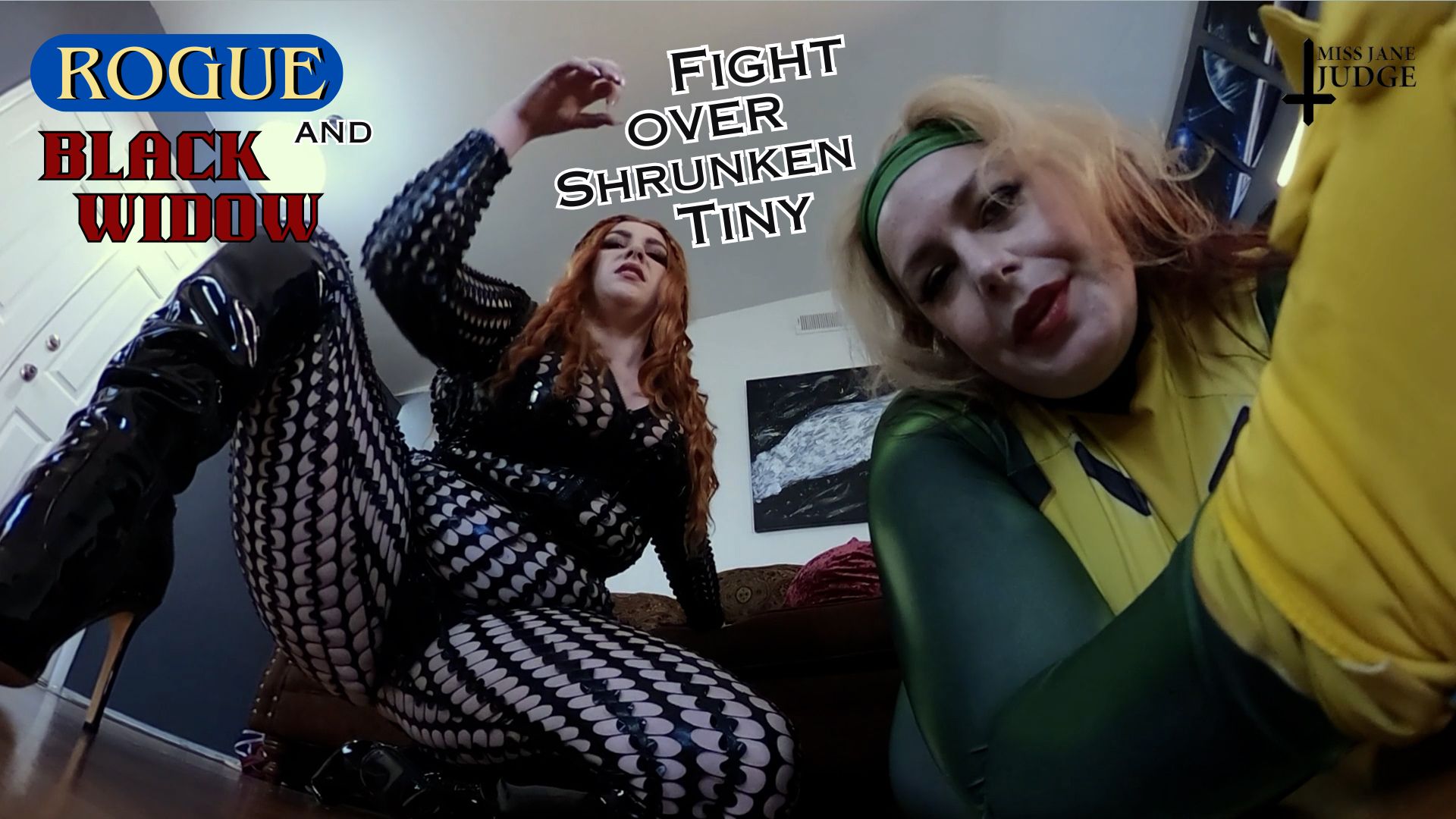 Rogue and Black Widow Fight over Shrunken Tiny