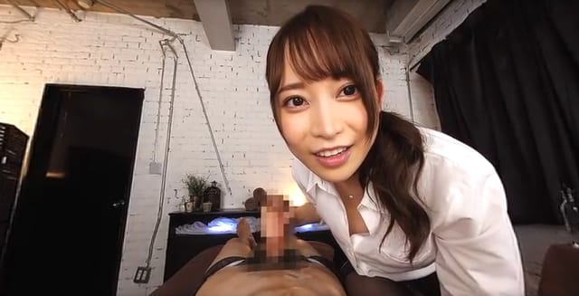 Brunette Alice Nanase performs a handjob in this 4K 180-degree VR POV video recorded at 60 frames per second by KMPVR.