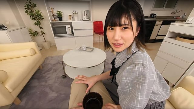 Brunette model Yui Kawamura in a college uniform performs a POV scene in 4K VR for KMPVR